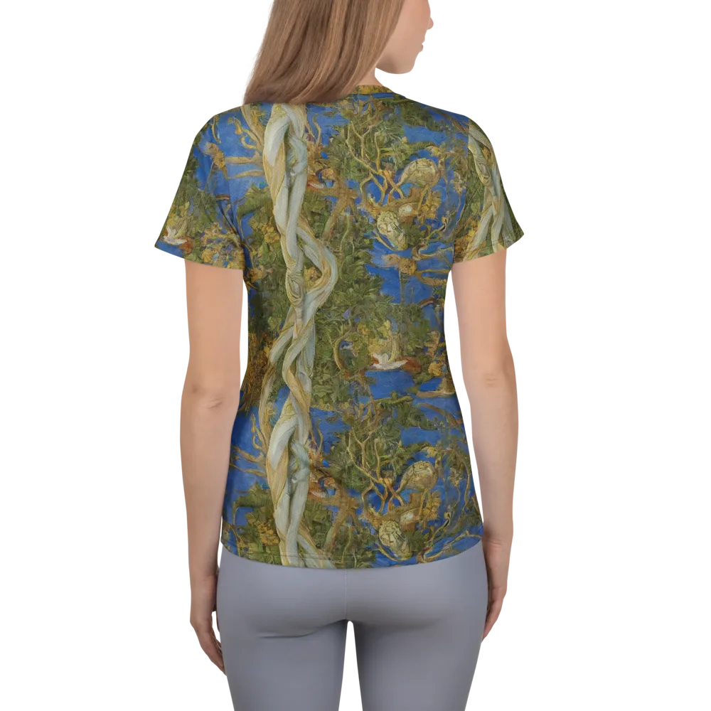 Azure Vine Sonata on Women's Athletic T-Shirt — Back