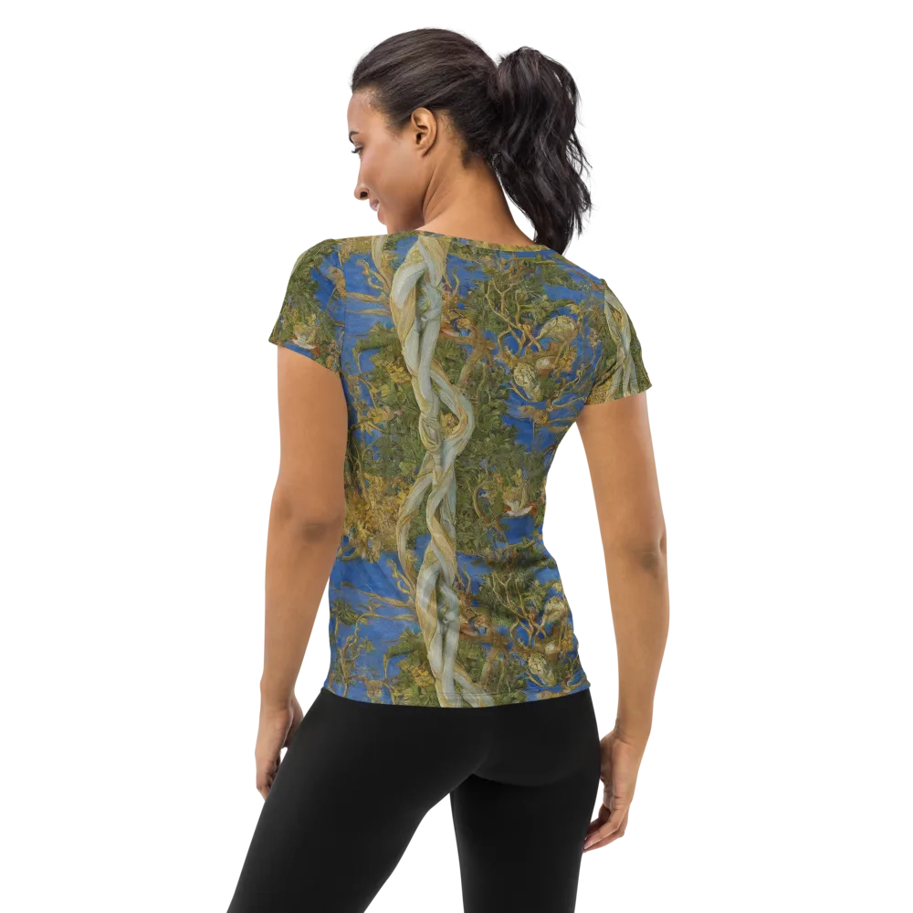 Azure Vine Sonata on Women's Athletic T-Shirt — Back