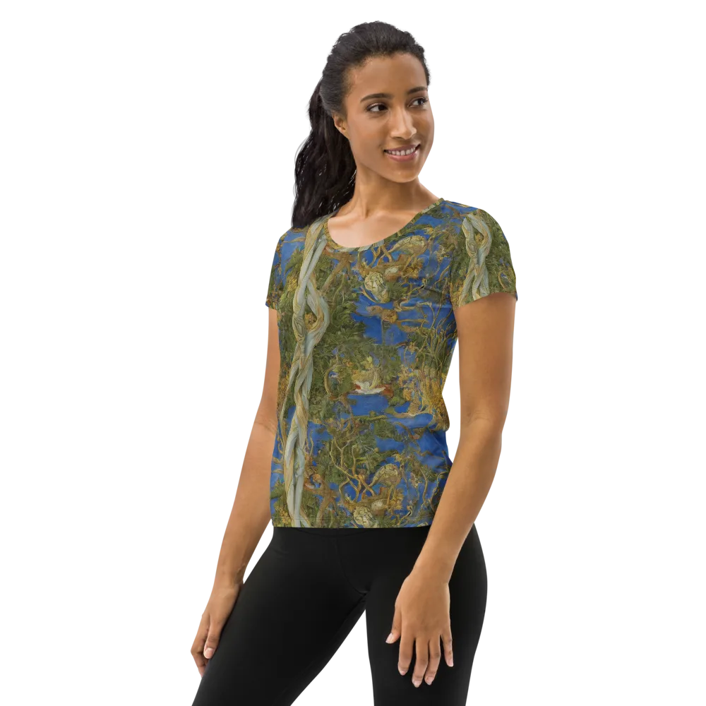 Azure Vine Sonata on Women's Athletic T-Shirt — Left