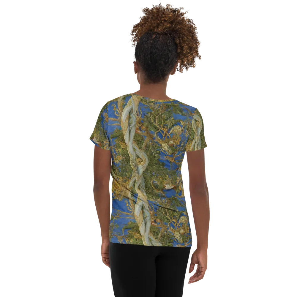 Azure Vine Sonata on Women's Athletic T-Shirt — Back