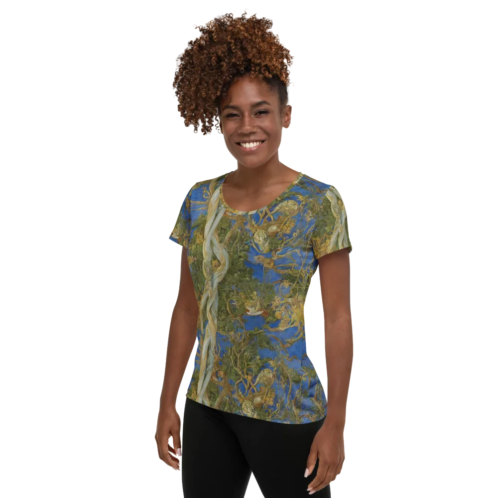 Azure Vine Sonata on Women's Athletic T-Shirt — Left