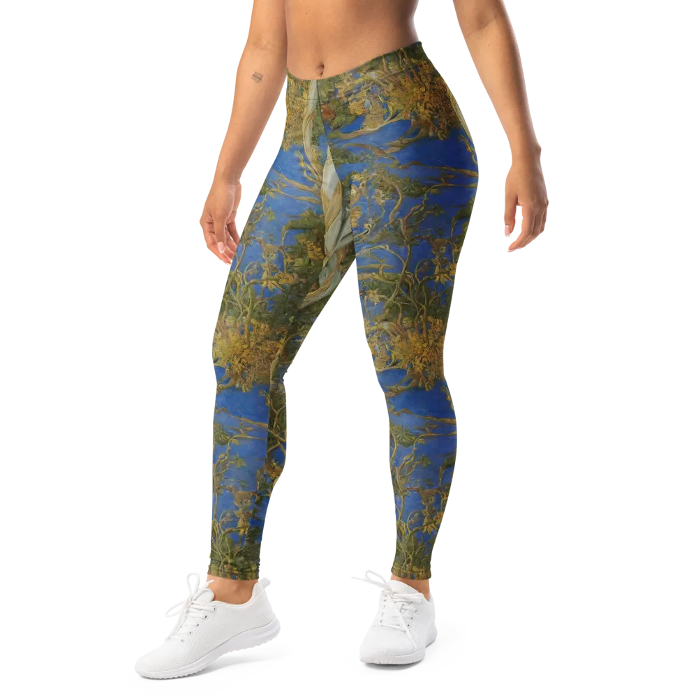 Azure Vine Sonata on Leggings — Left Front