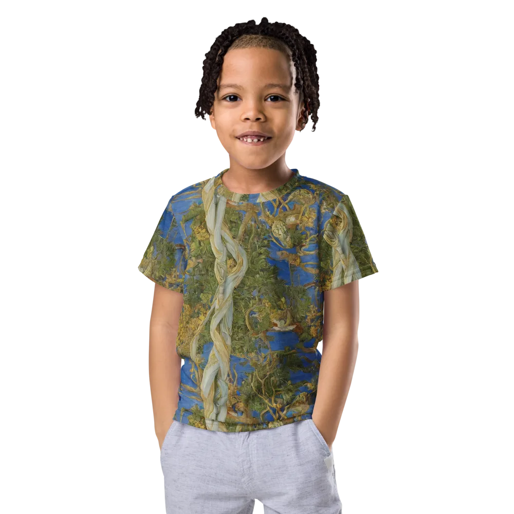 Azure Vine Sonata on Kids Crew Neck T-Shirt — Front