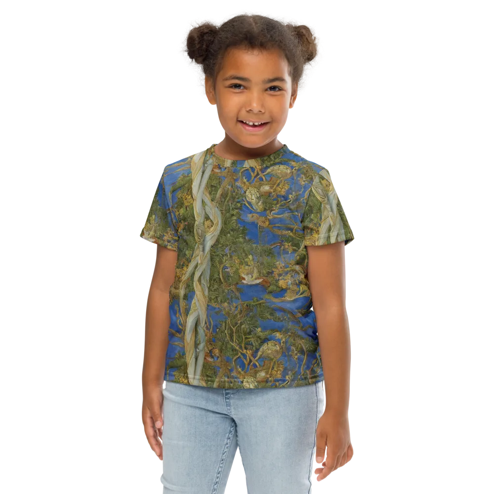 Azure Vine Sonata on Kids Crew Neck T-Shirt — Front