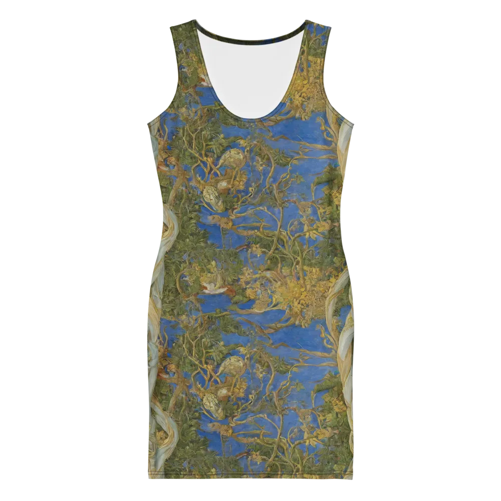 Azure Vine Sonata on Bodycon Dress — Front