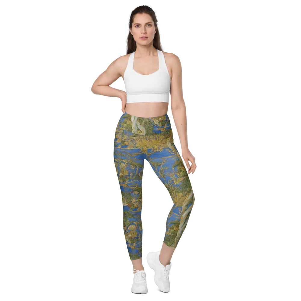 Azure Vine Sonata on Leggings with Pockets — Front