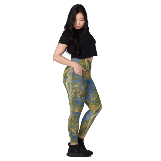 Azure Vine Sonata on a Leggings with Pockets