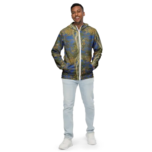 Azure Vine Sonata on a Men's Windbreaker
