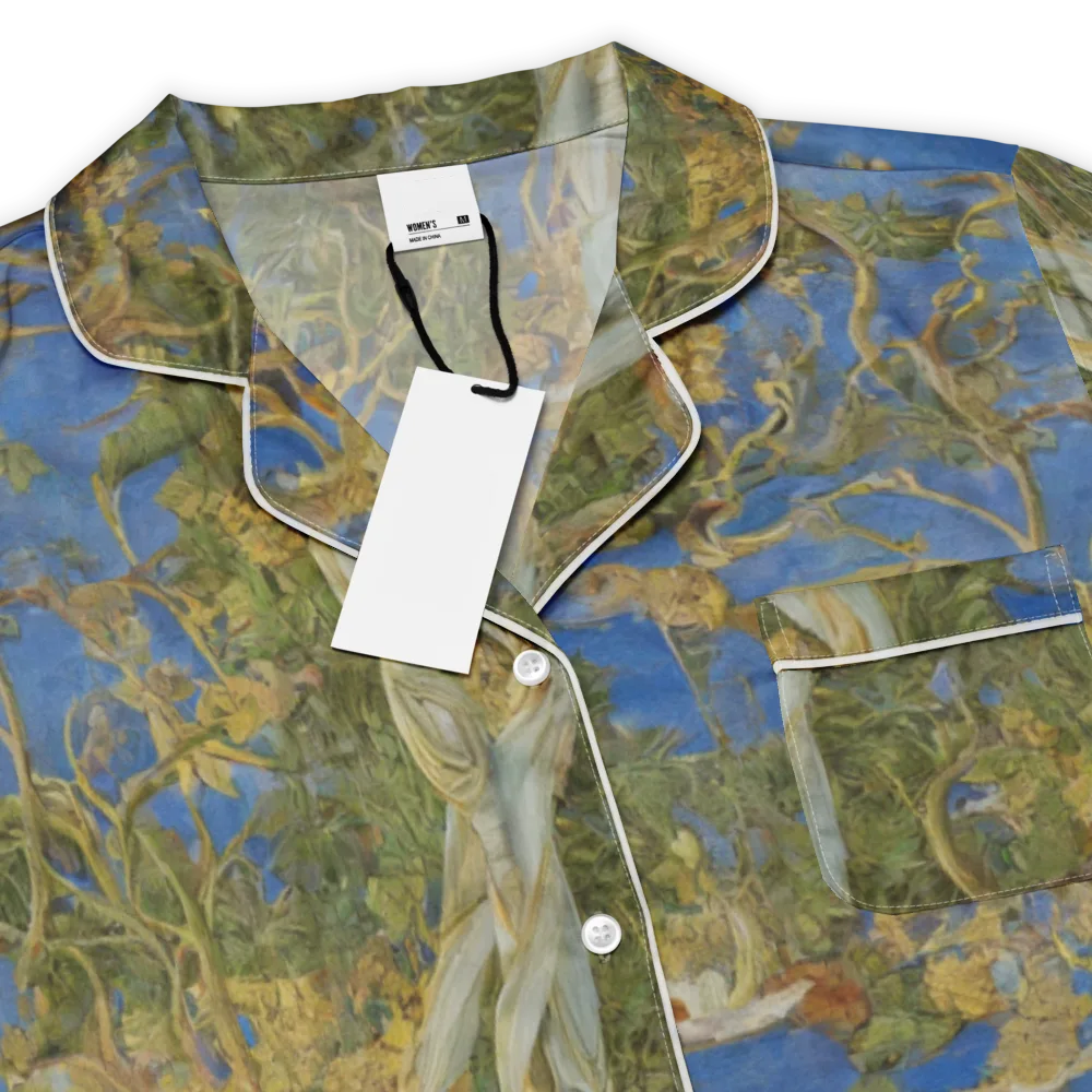 Azure Vine Sonata on Women's Short Sleeve Pajama Top — Product details