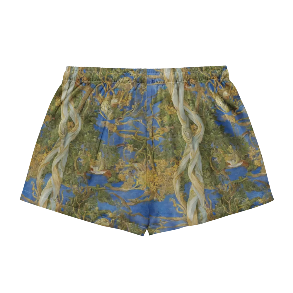Azure Vine Sonata on Women's Pajama Shorts — Back