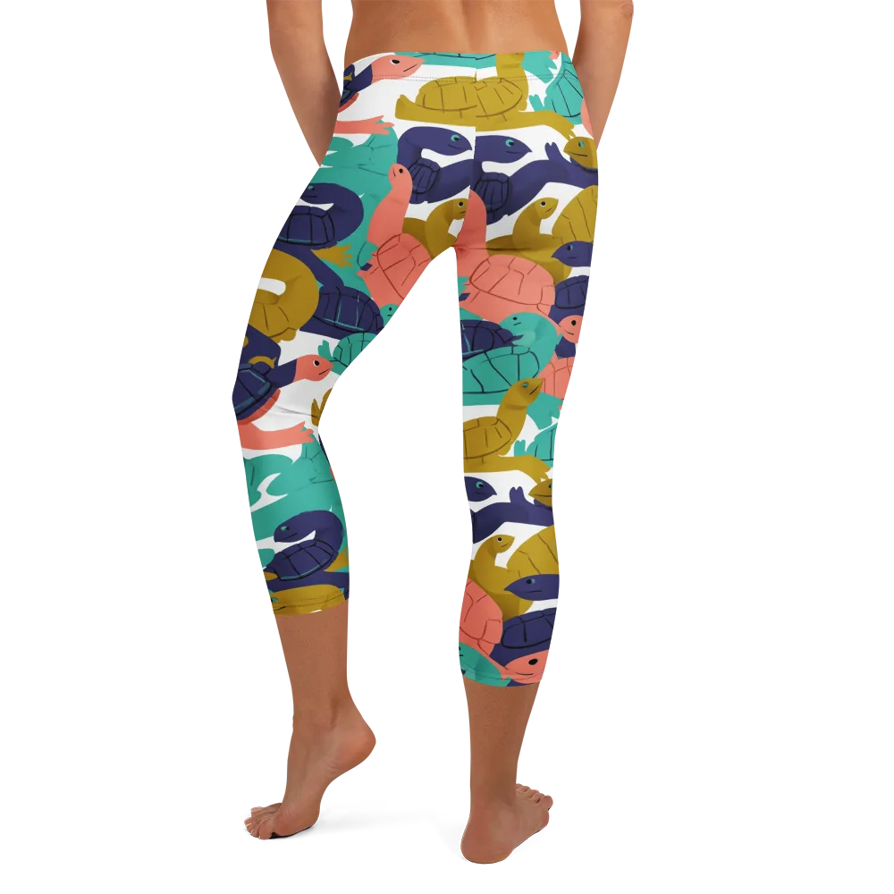 Shell Parade on Capri Leggings — Back