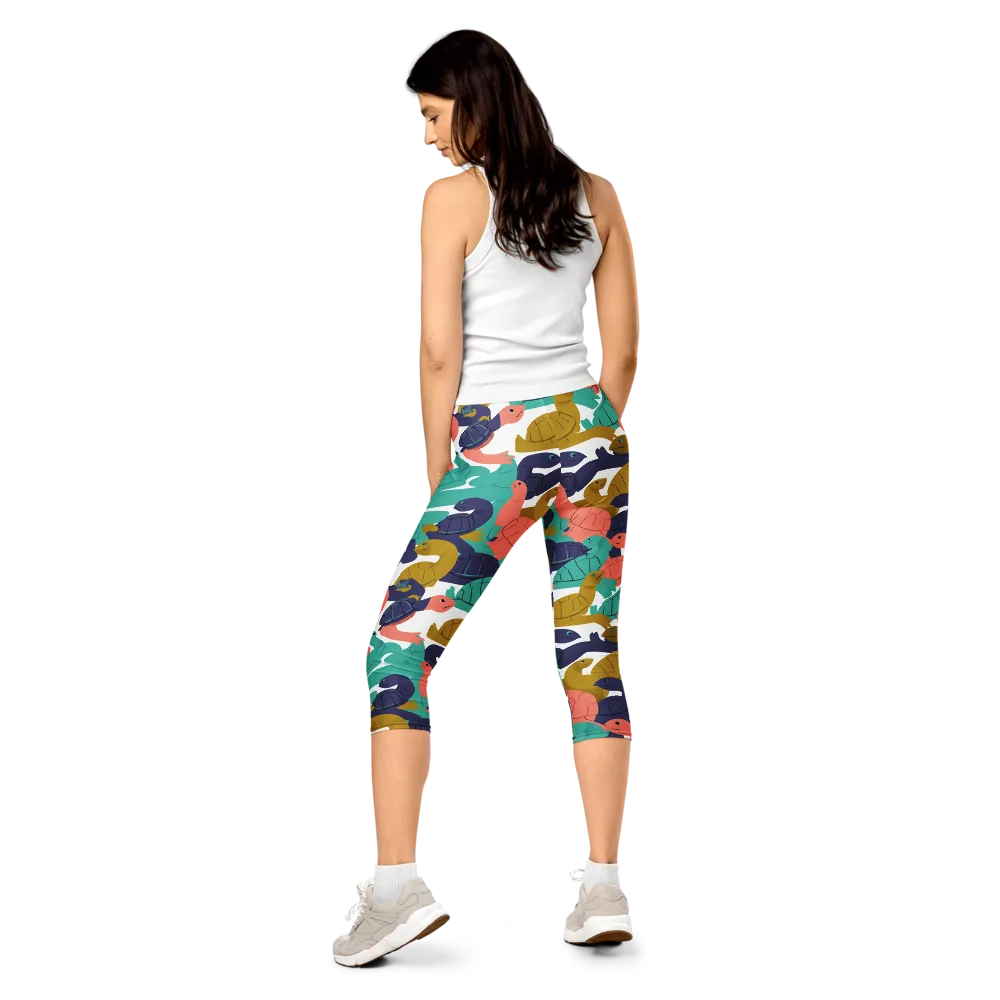 Shell Parade on Capri Leggings — Back