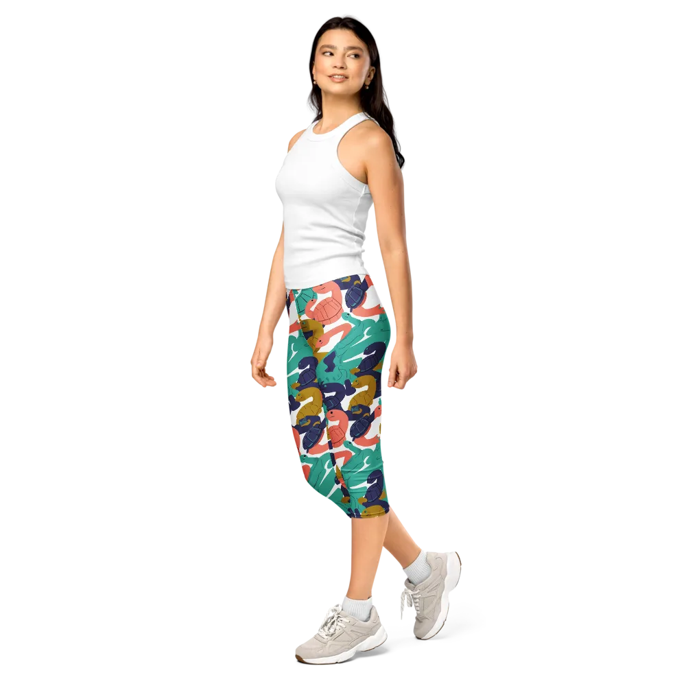 Shell Parade on Capri Leggings — Left Front