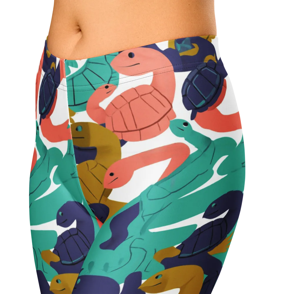 Shell Parade on Capri Leggings — Zoomed-in