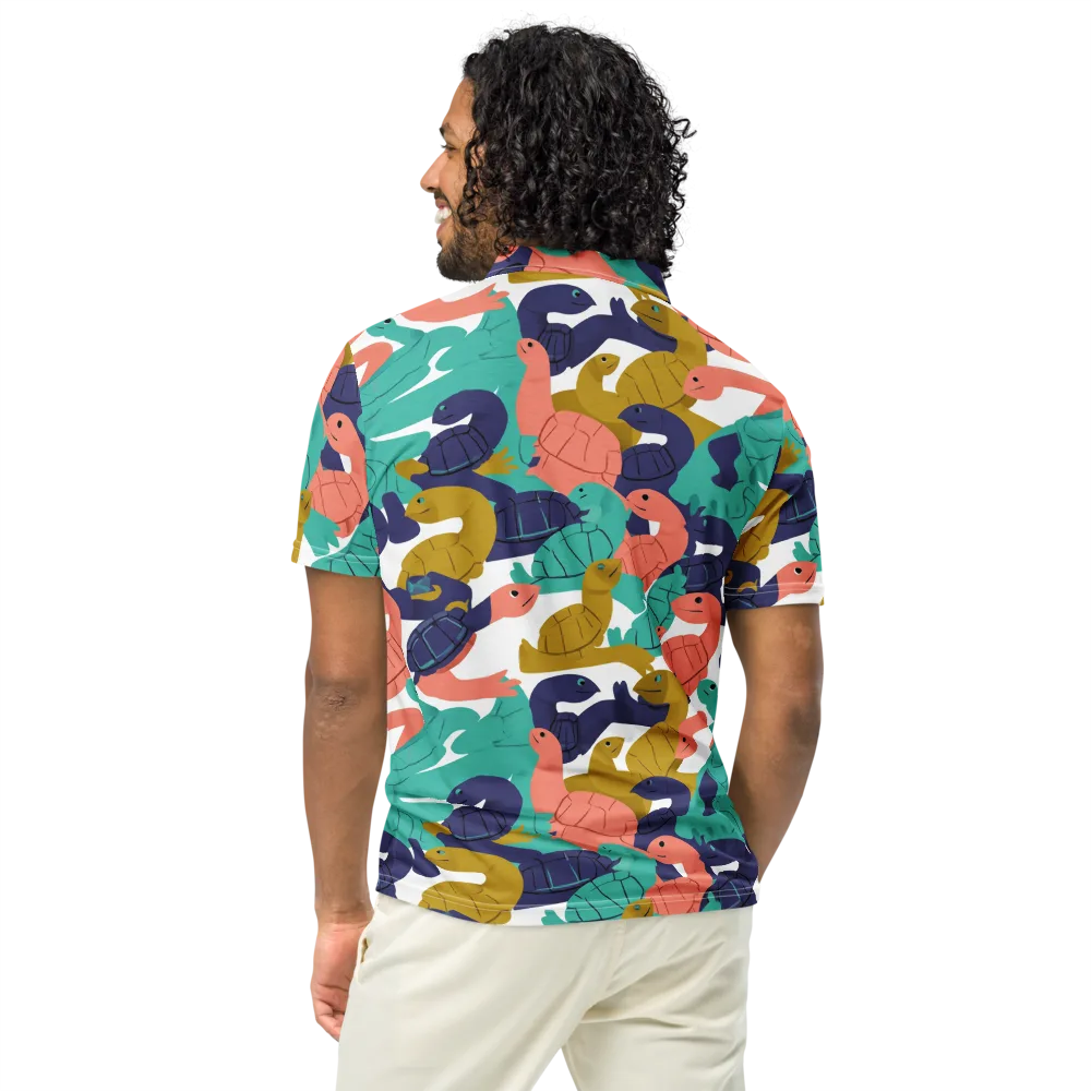 Shell Parade on Men's Slim Fit Polo Shirt — Back