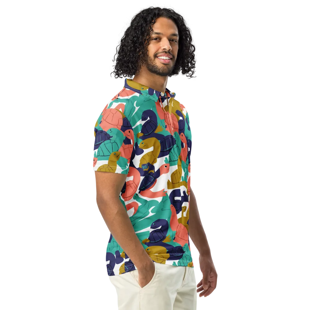 Shell Parade on Men's Slim Fit Polo Shirt — Right Front