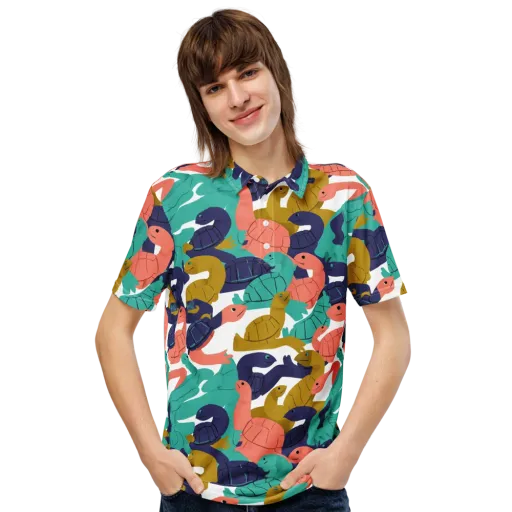 Shell Parade on a Men's Slim Fit Polo Shirt
