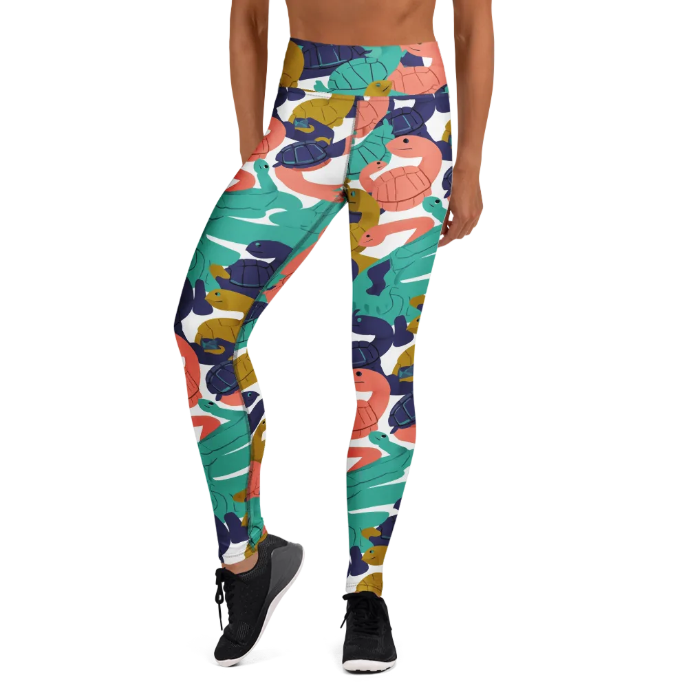 Shell Parade on Yoga Leggings — Front
