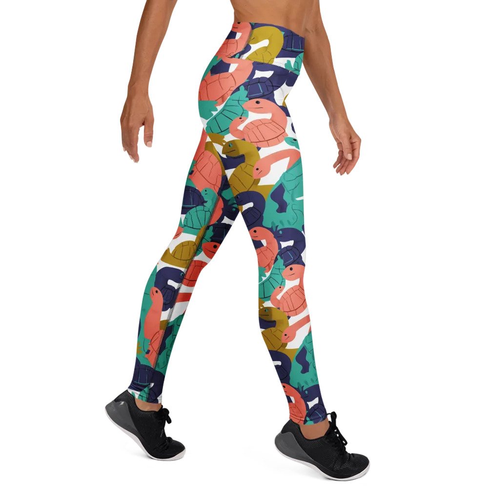 Shell Parade on Yoga Leggings — Right
