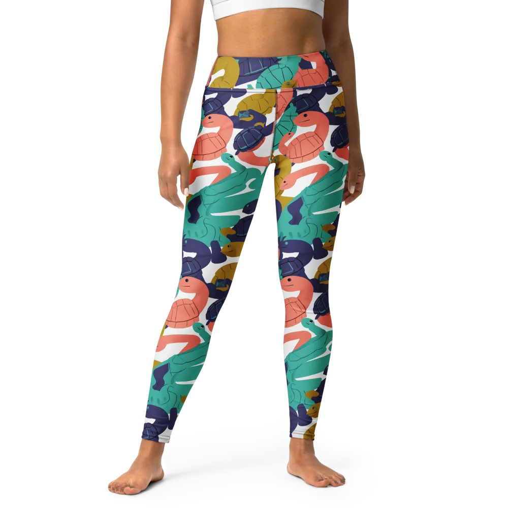 Shell Parade on Yoga Leggings — Front