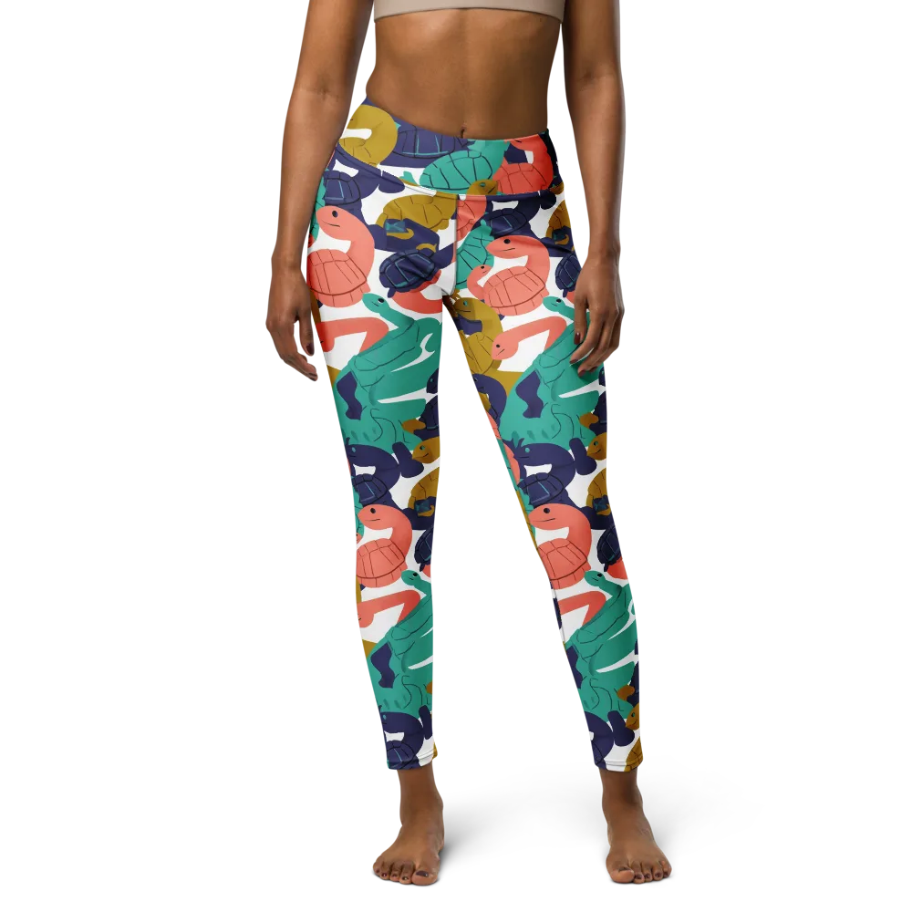 Shell Parade on Yoga Leggings — Front