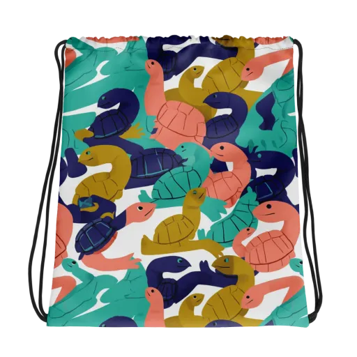 Shell Parade on a Drawstring Bag