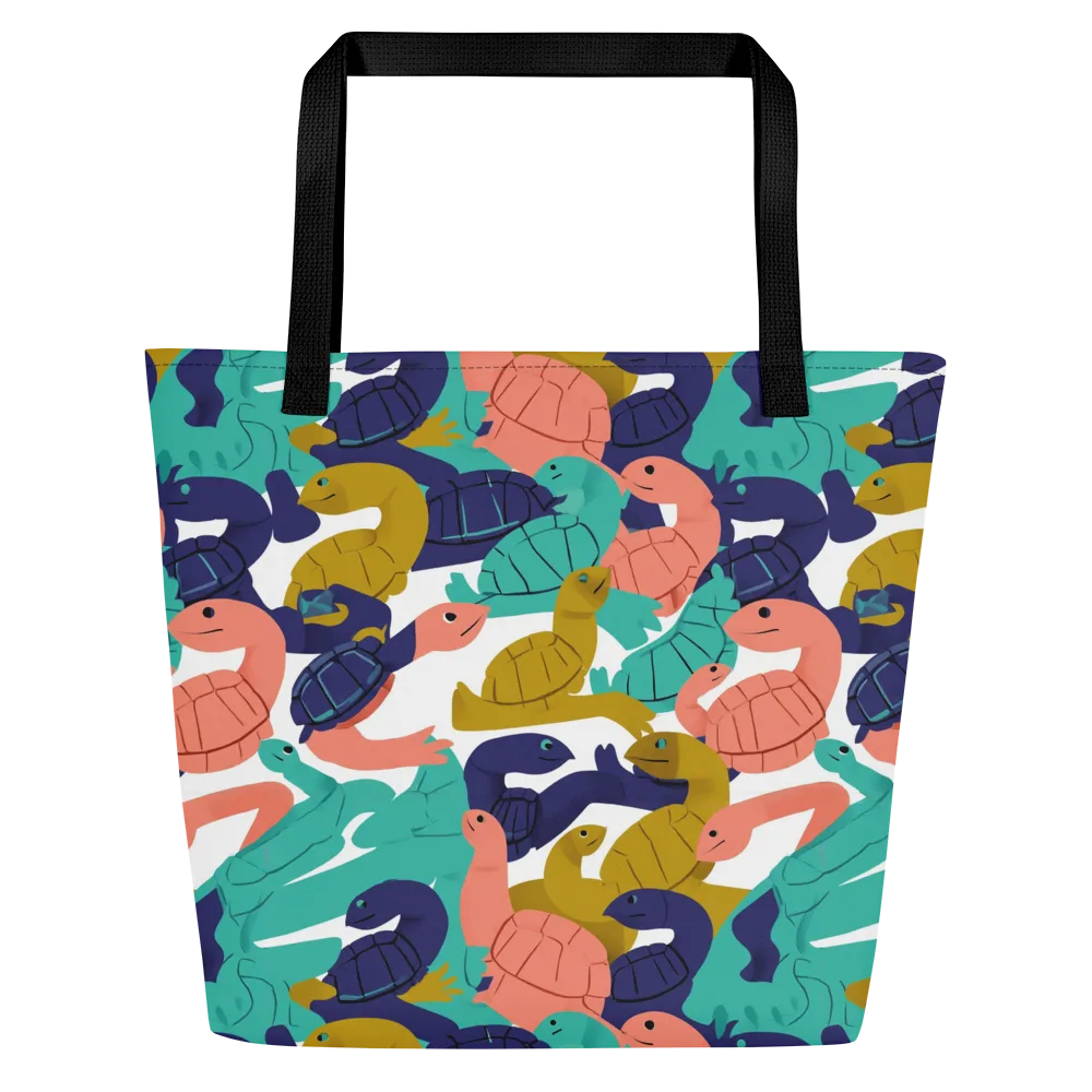 Shell Parade on Large Tote Bag W/ Pocket — Front