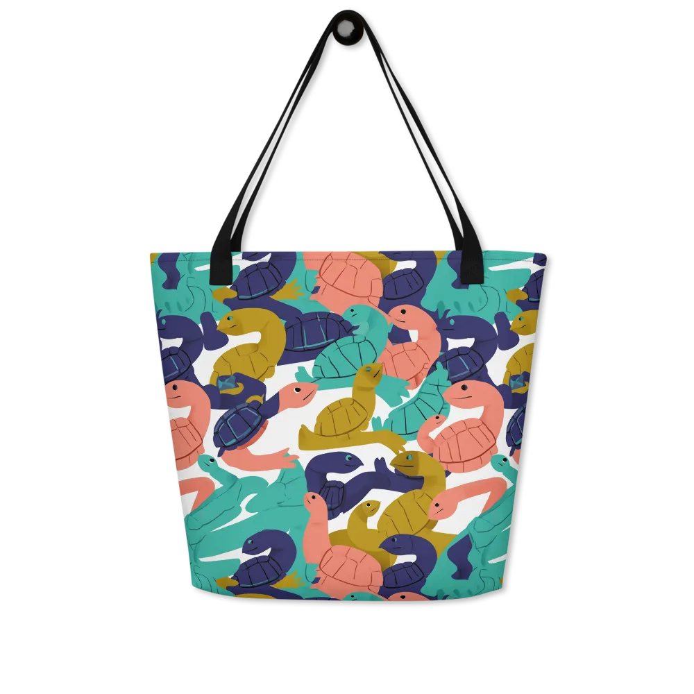 Shell Parade on Large Tote Bag W/ Pocket — Front
