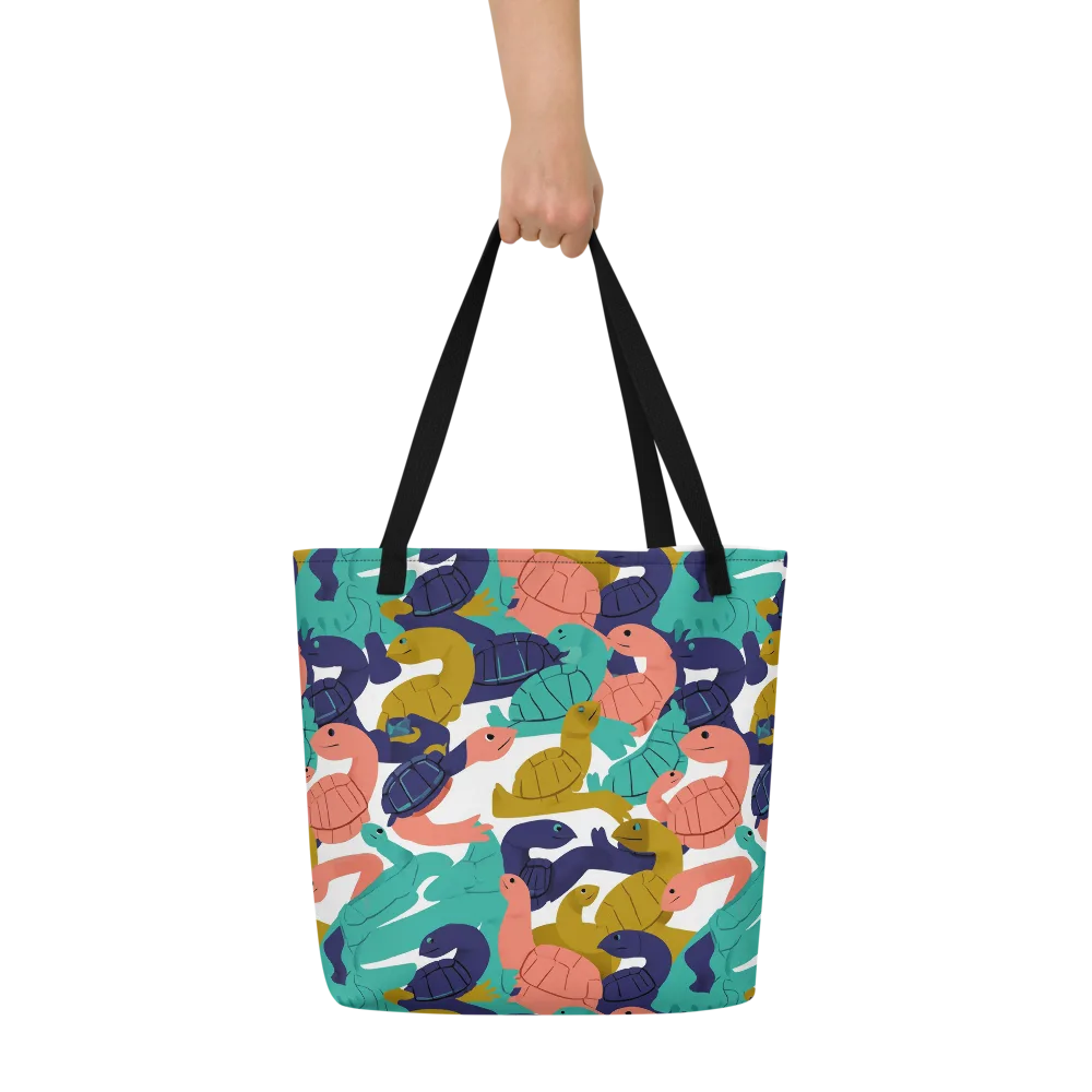 Shell Parade on Large Tote Bag W/ Pocket — Front