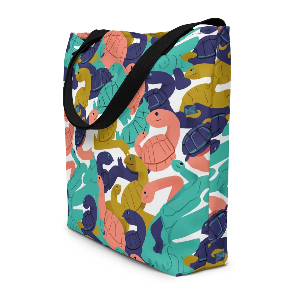 Shell Parade on Large Tote Bag W/ Pocket — Front