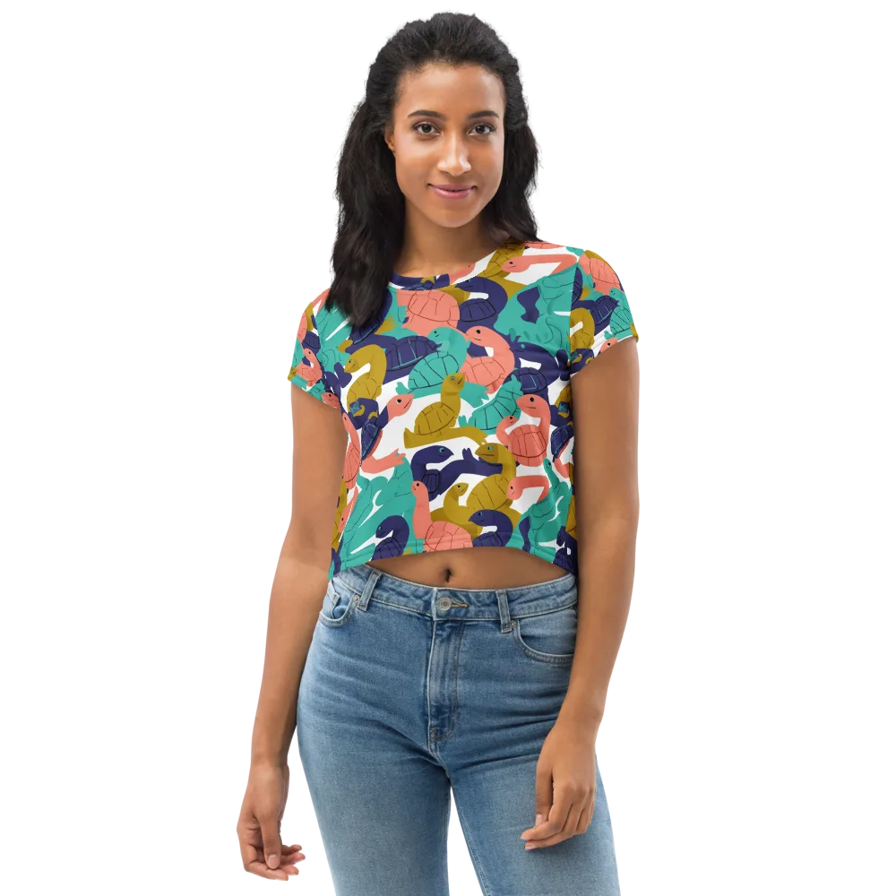 Shell Parade on Crop Tee — Front