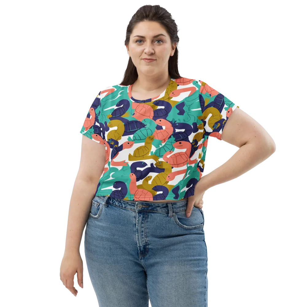 Shell Parade on Crop Tee — Front