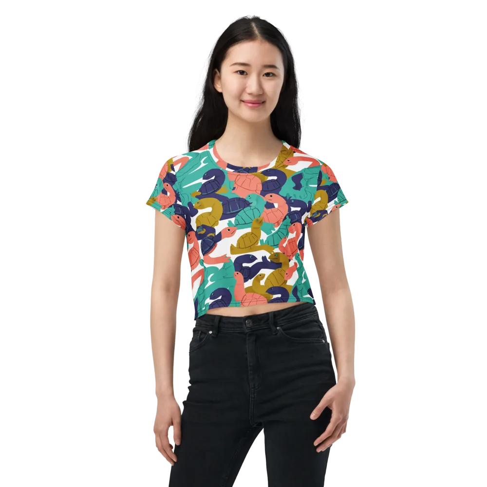 Shell Parade on Crop Tee — Front