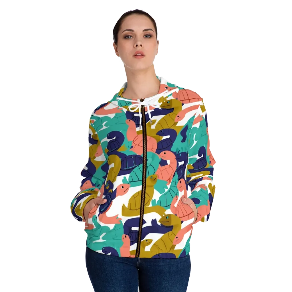 Shell Parade on Women's Full-Zip Hoodie — Front On Person