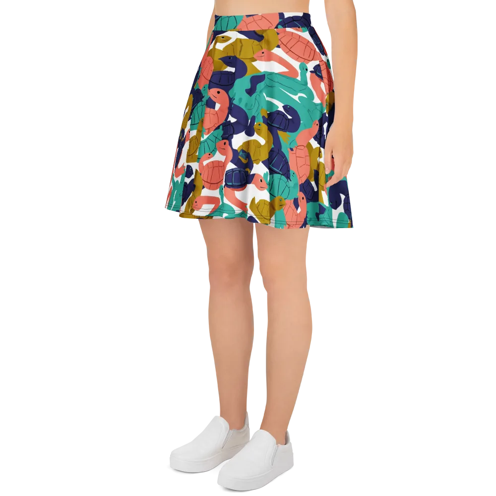Shell Parade on Skater Skirt — Left