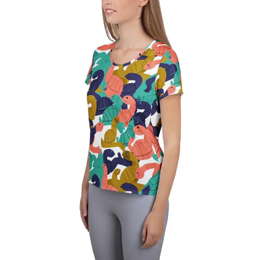 Shell Parade on Women's Athletic T-Shirt — Left