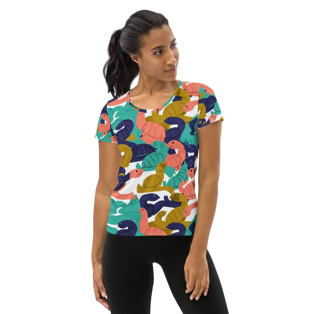 Shell Parade on Women's Athletic T-Shirt — Front