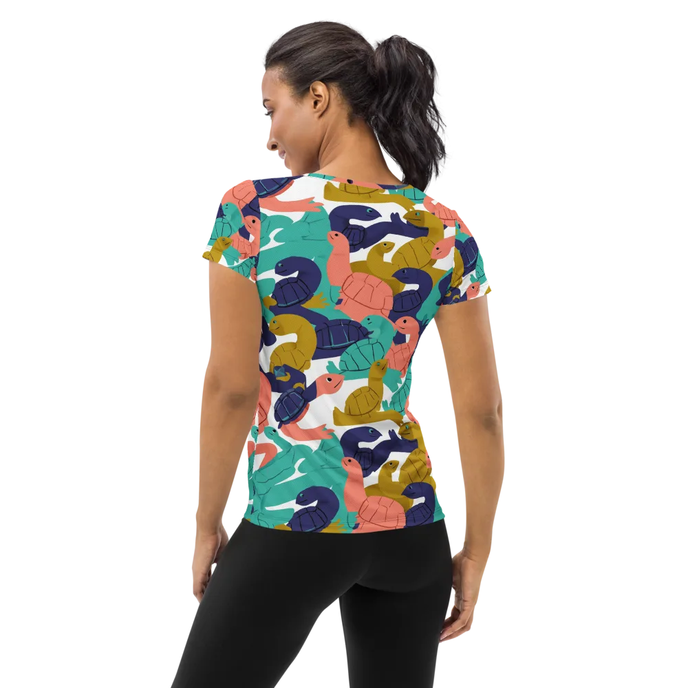 Shell Parade on Women's Athletic T-Shirt — Back