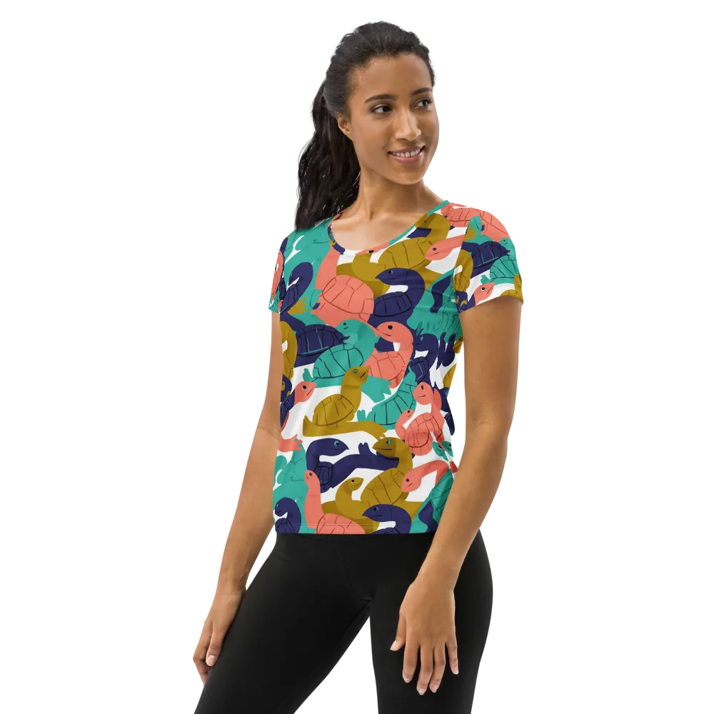 Shell Parade on Women's Athletic T-Shirt — Left