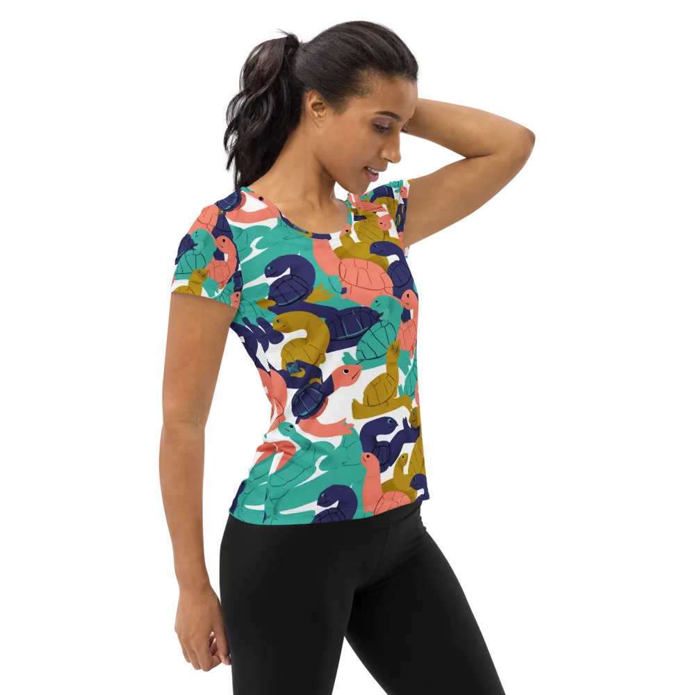 Shell Parade on Women's Athletic T-Shirt — Right