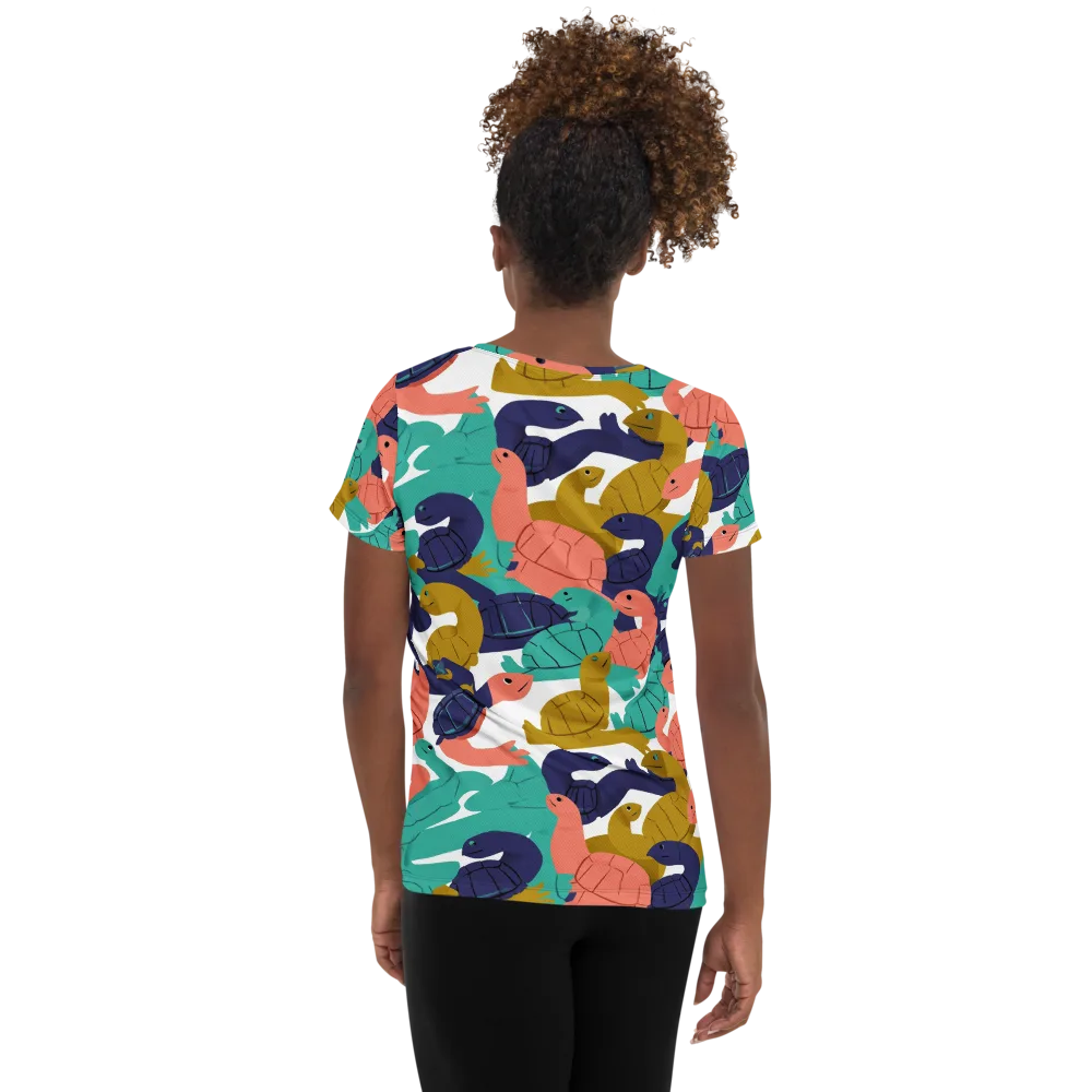Shell Parade on Women's Athletic T-Shirt — Back