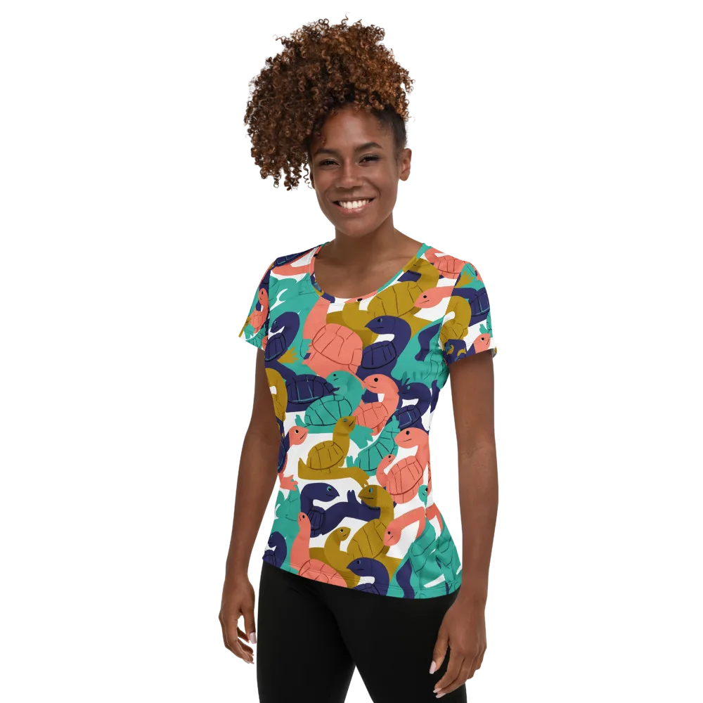 Shell Parade on Women's Athletic T-Shirt — Left