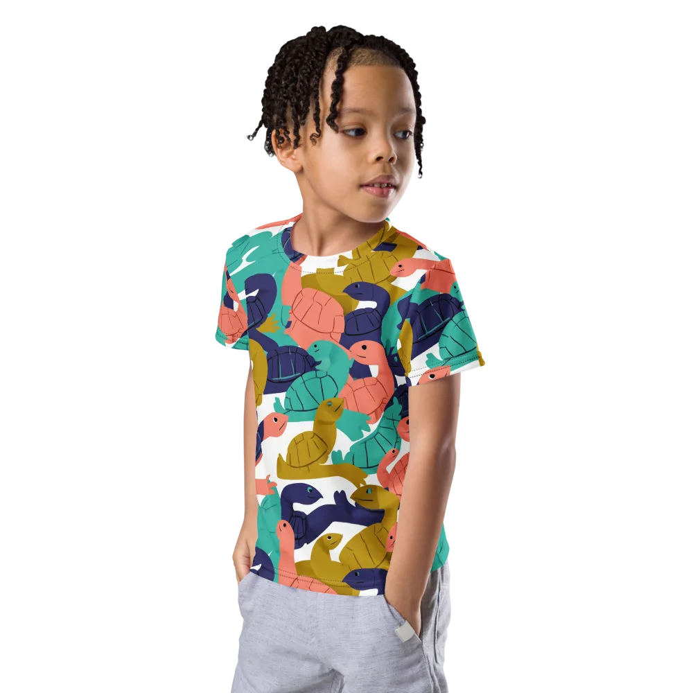 Shell Parade on Kids Crew Neck T-Shirt — Left Front
