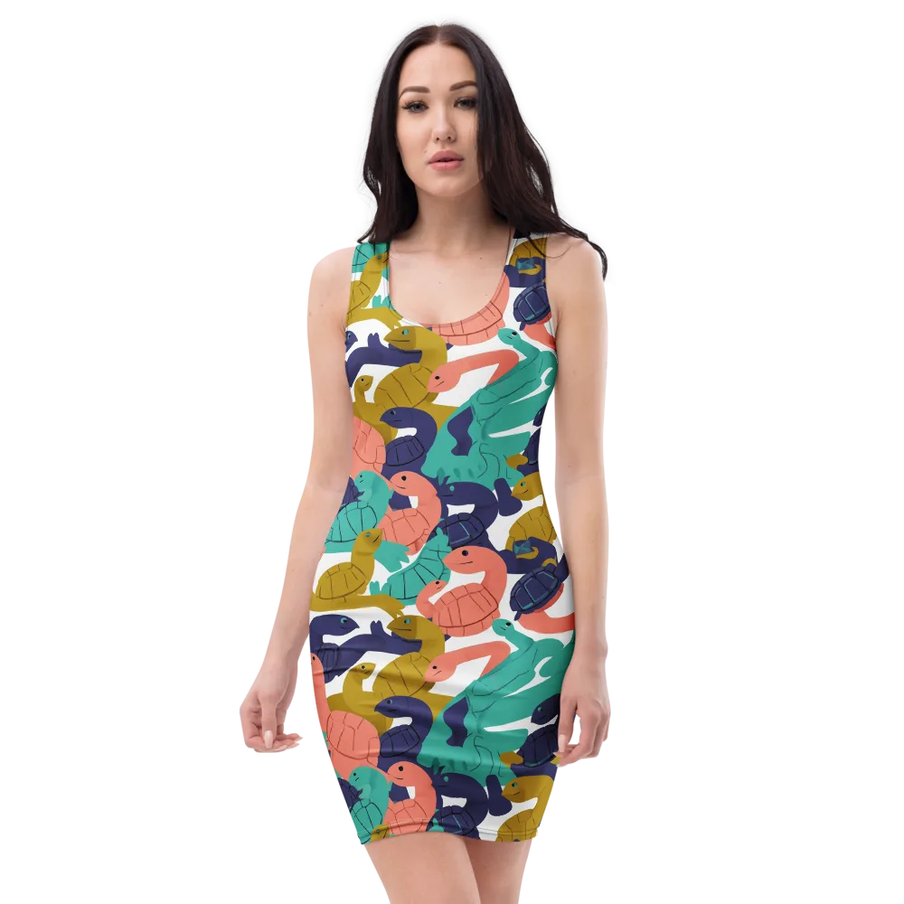 Shell Parade on Bodycon Dress — Front