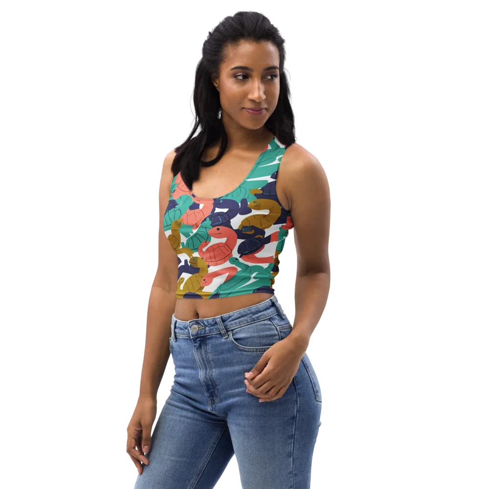 Shell Parade on Crop Top — Left Front