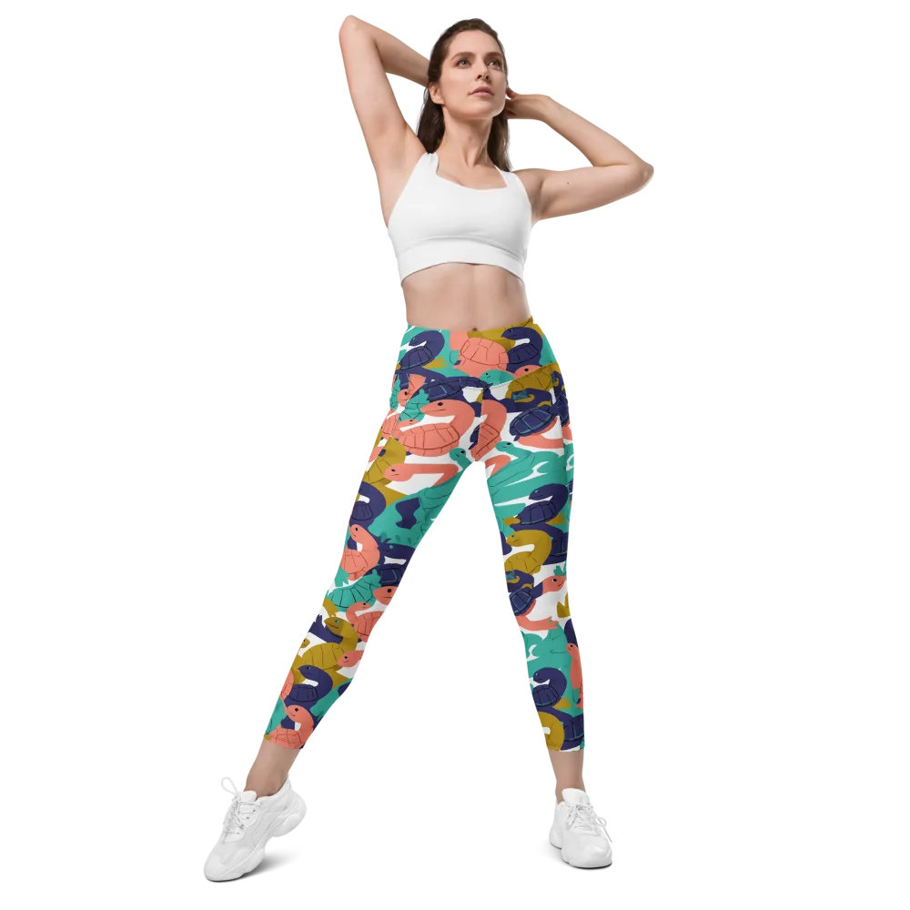 Shell Parade on Leggings with Pockets — Front