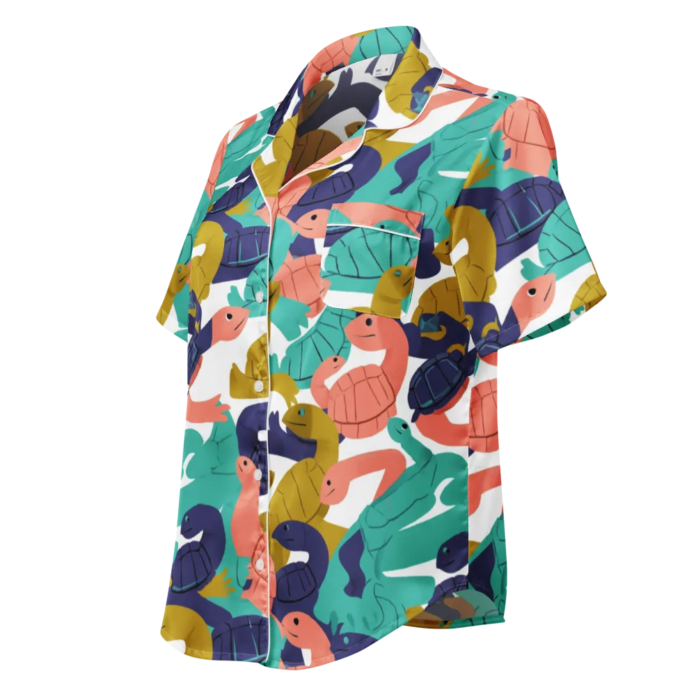 Shell Parade on Women's Short Sleeve Pajama Top — Left Front