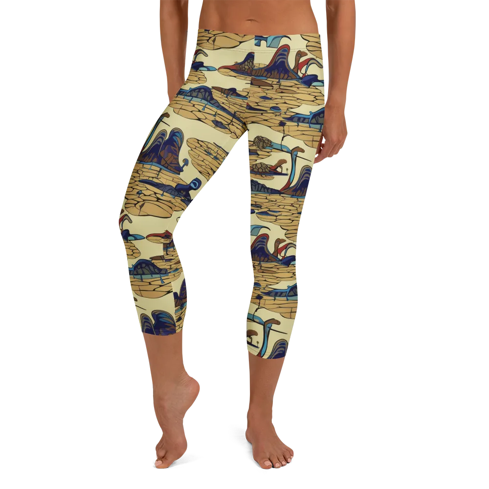 Fossil Lagoon on Capri Leggings — Front