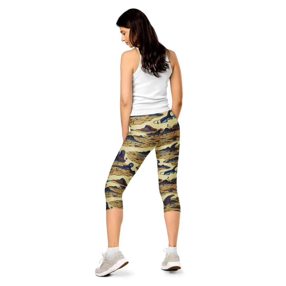 Fossil Lagoon on Capri Leggings — Back