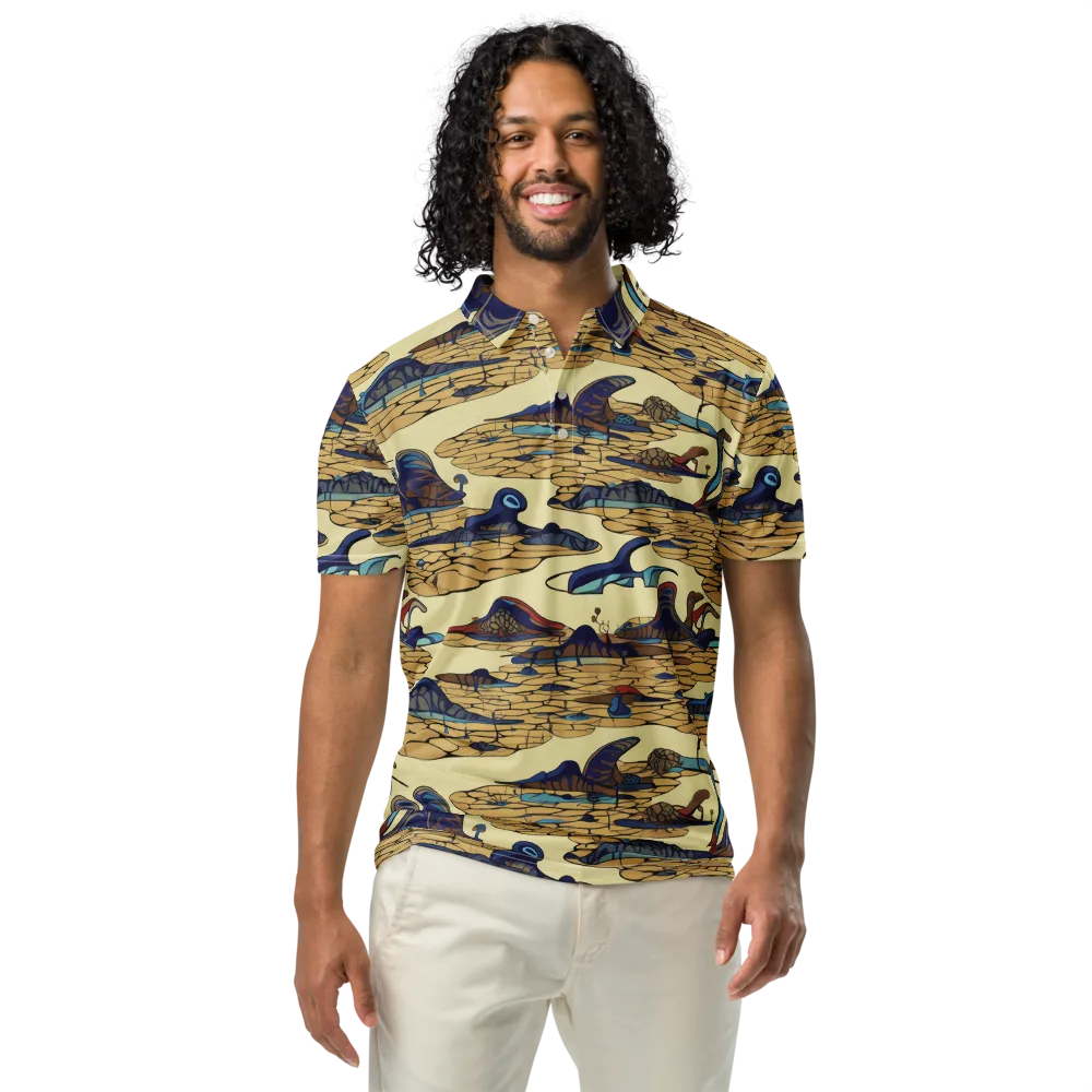 Fossil Lagoon on Men's Slim Fit Polo Shirt — Front